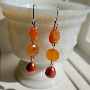 Upcycled Genuine Stone Earrings